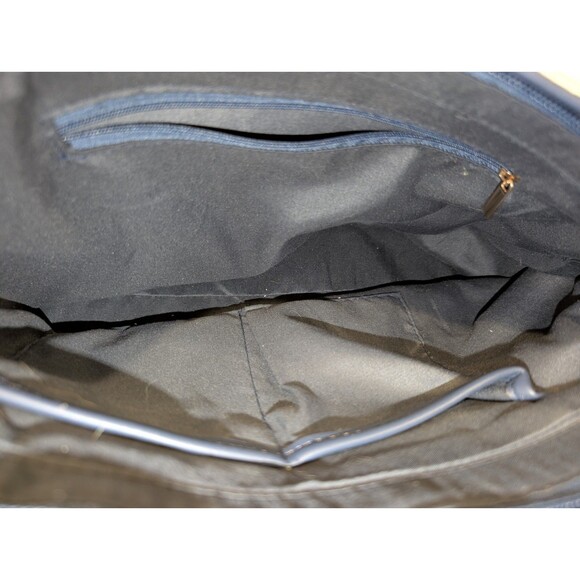 Blue And White Straw Top Handle Crossbody Bag Purse - Picture 6 of 15